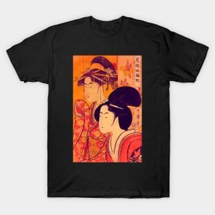 "Two Beauties with Bamboo" by Kitagawa Utamaro (1795) TECHNICOLOR REMASTERED T-Shirt